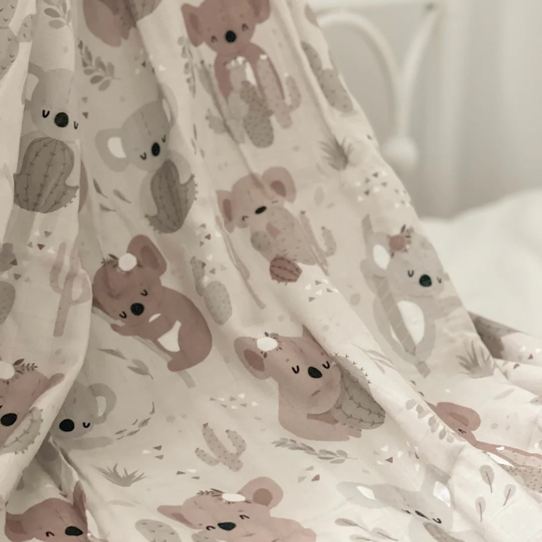 couverture mousseline jolis koalas Mlle et Coco Création Jade