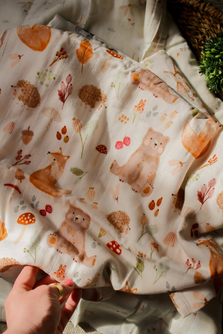 Couverture de mousseline Woodland Création Jade Mlle et Coco
