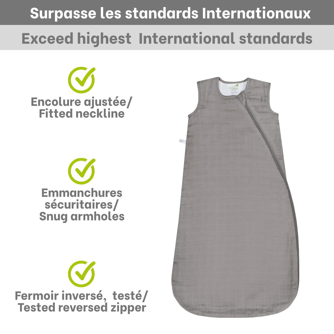 Dormeuse mousseline gris 0.7 tog Perlim Pinpin Mlle et Coco