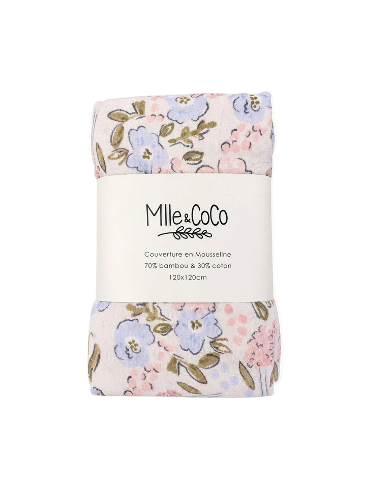 couverture mousseline floraison rose mauve Mlle et Coco