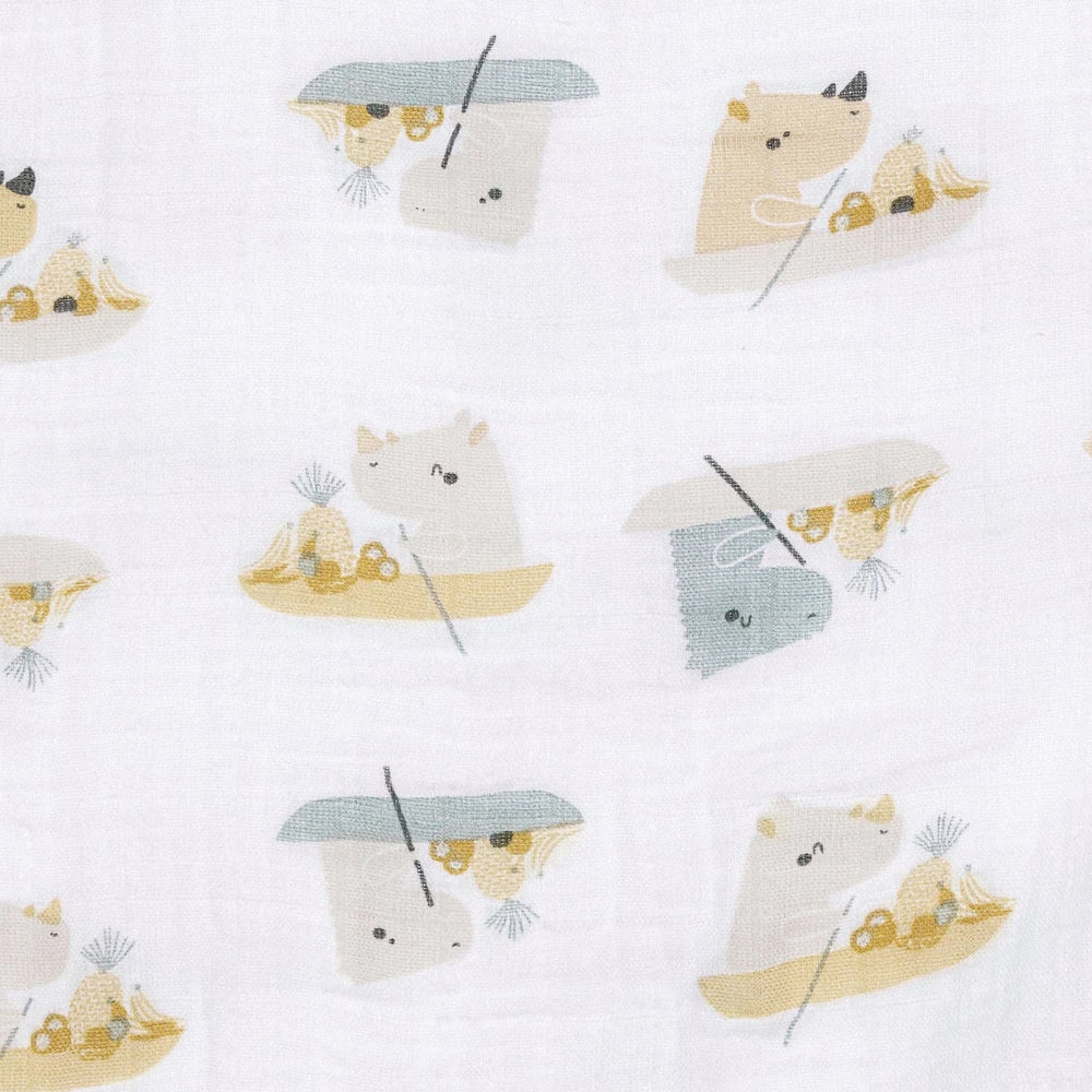 Mousseline Rhinos de Perlimpinpin, couverture pour bébé