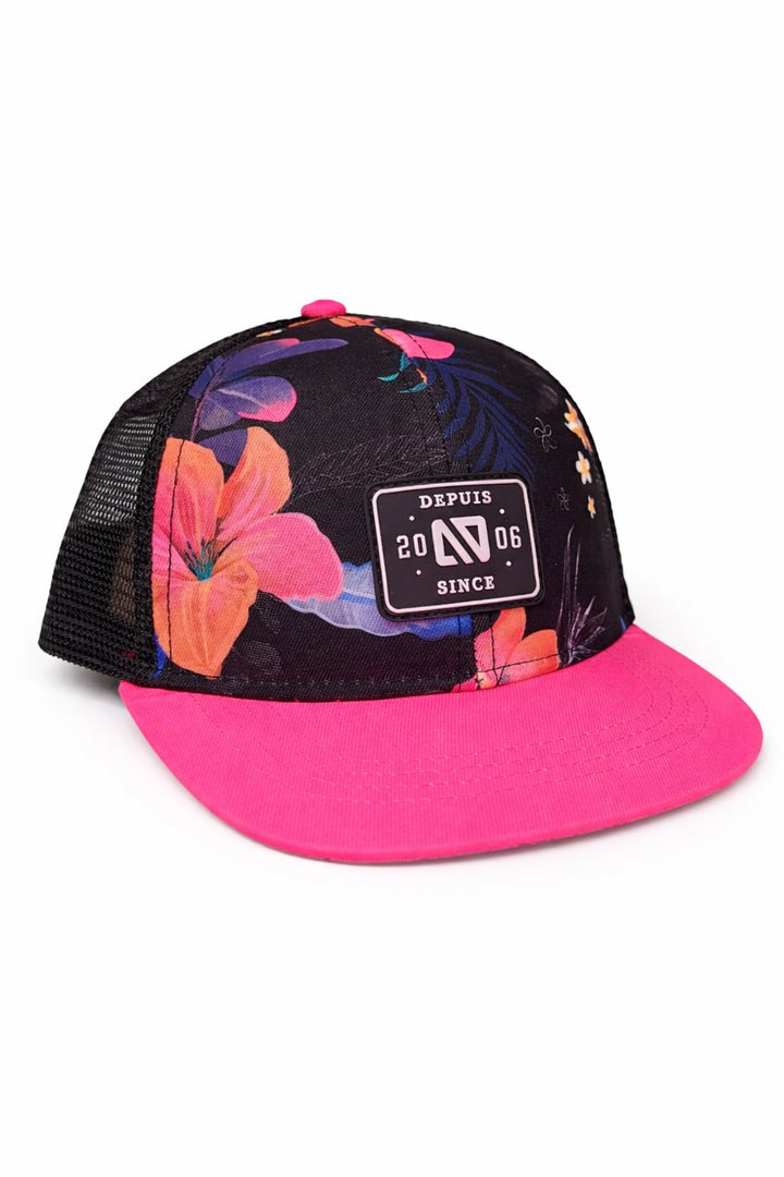 Cap - Black floral pink and orange - Nanö