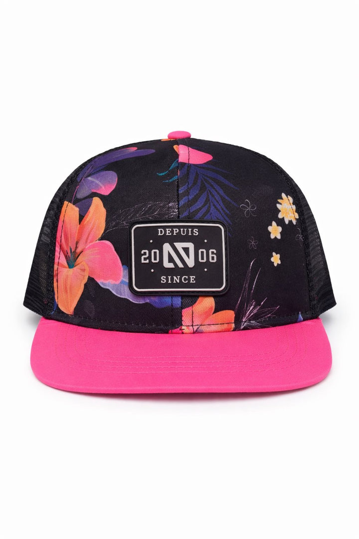 Cap - Black floral pink and orange - Nanö