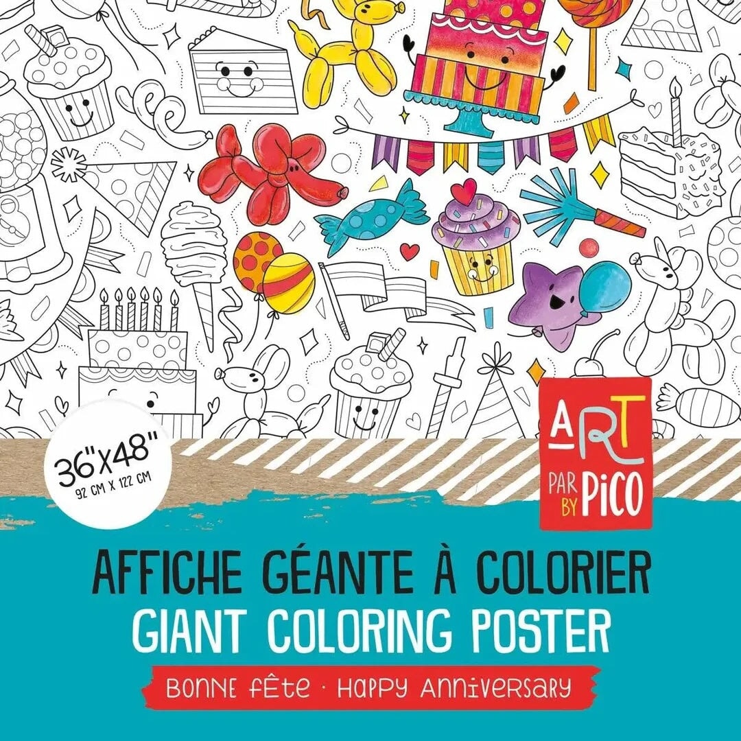 Nappe Coloriage Géant Anniversaire Pico Mlle et Coco