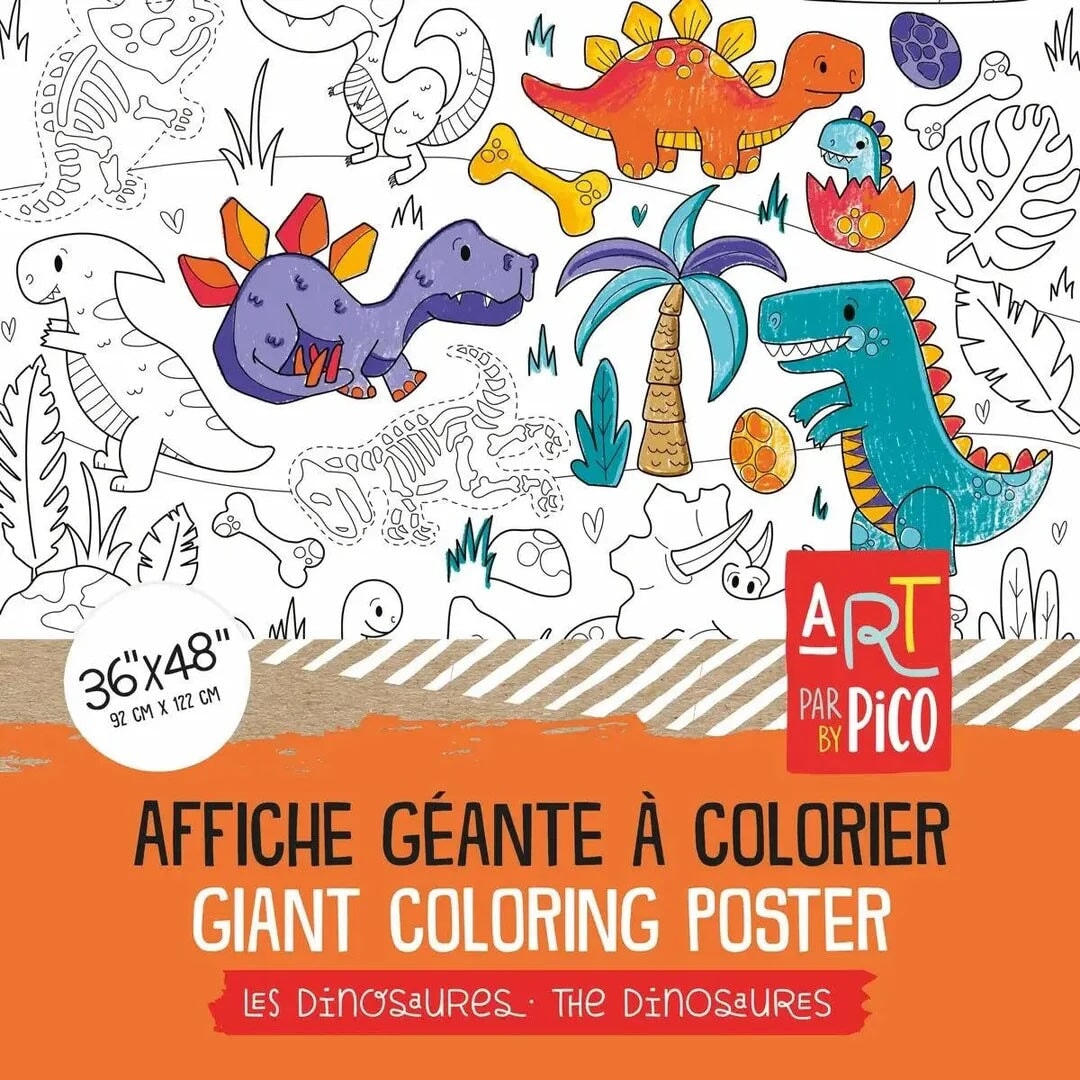 Nappe géante Coloriage dinosaures Pico Mlle et Coco