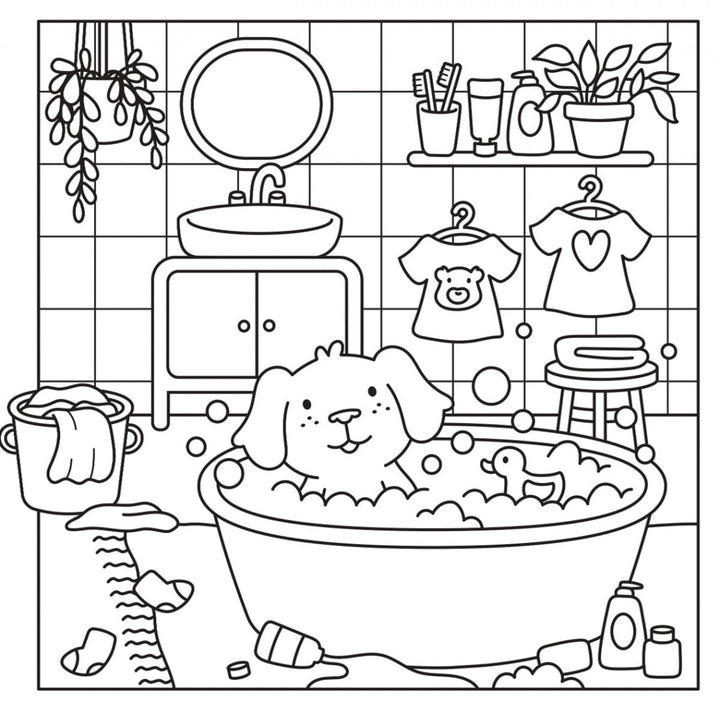 Cahier à coloriage Home sweet home mon petit monde cosy Nathan Mlle et Coco