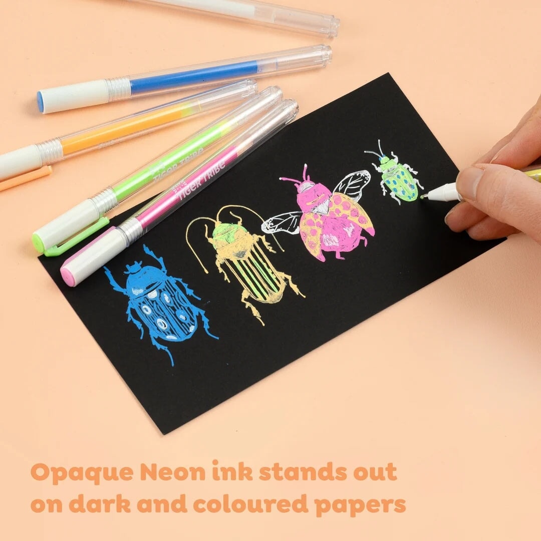 Crayon Stylos de peinture néon à pointe fine Tiger Tribe Mlle et Coco