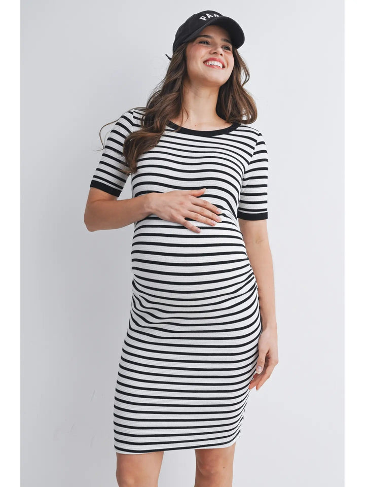 Robe maternité Rayé noir et blanc Hello Miz