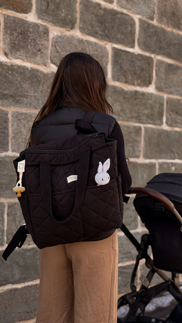 Sac à dos matelassé convertible noir Dans le sac Mlle et Coco