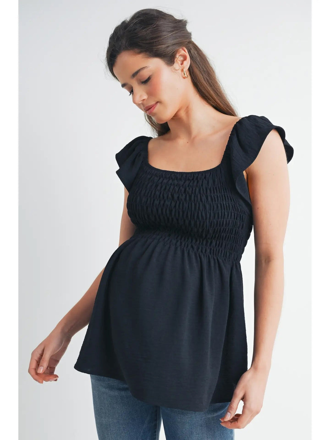 Haut maternité smockées  Noir  Hello Miz Mlle et Coco