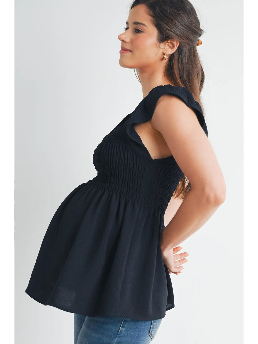 Haut maternité smockées  Noir  Hello Miz Mlle et Coco