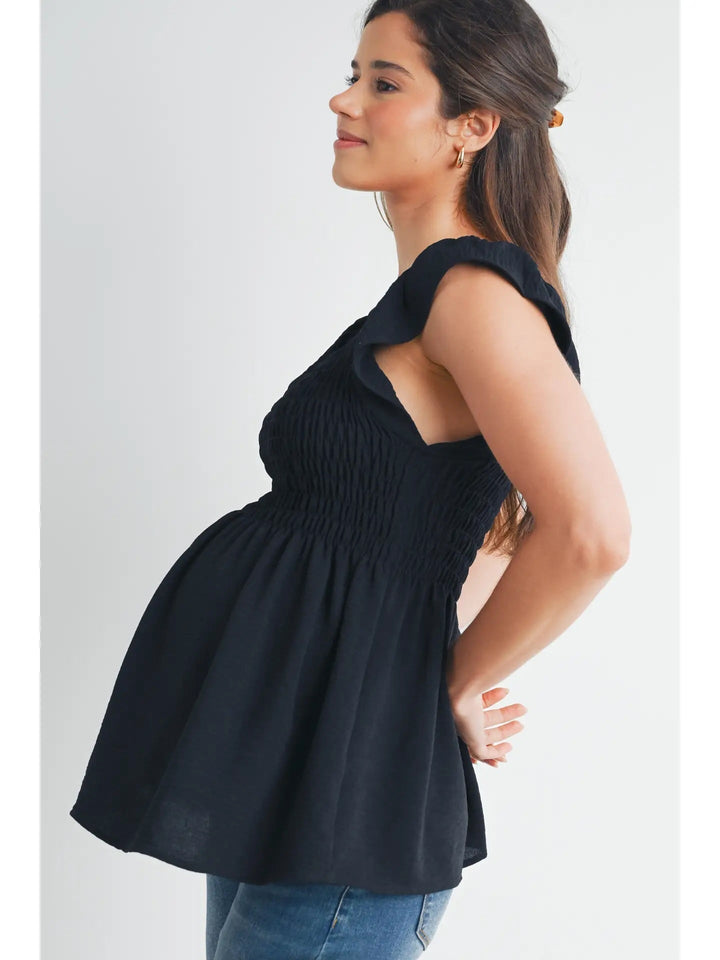 Haut maternité smockées  Noir  Hello Miz Mlle et Coco