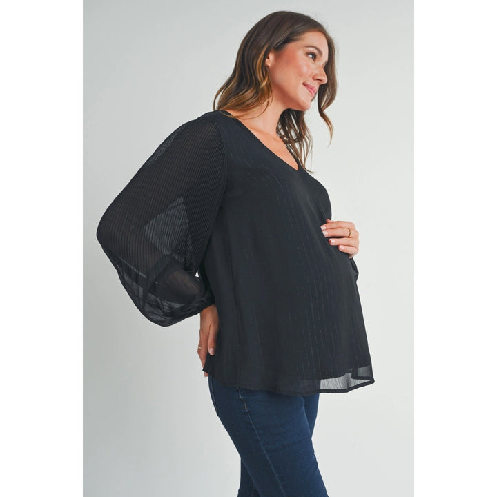 Blouse maternité plissé - Noir - Hello Miz Maternité Hello Miz 
