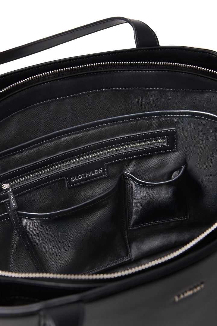 Sac fourre-tout en cuir noir Clothilde Lambert Mlle et Coco