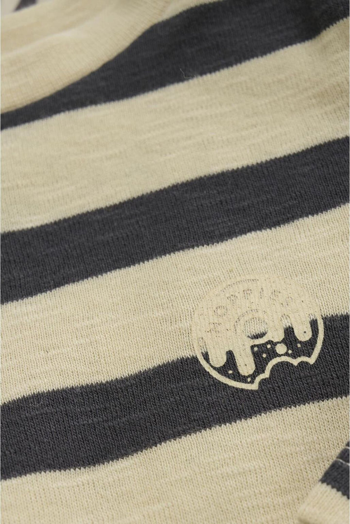 Chandail manche longue rayé Safa beige et charcoal Noppies Mlle et Coco