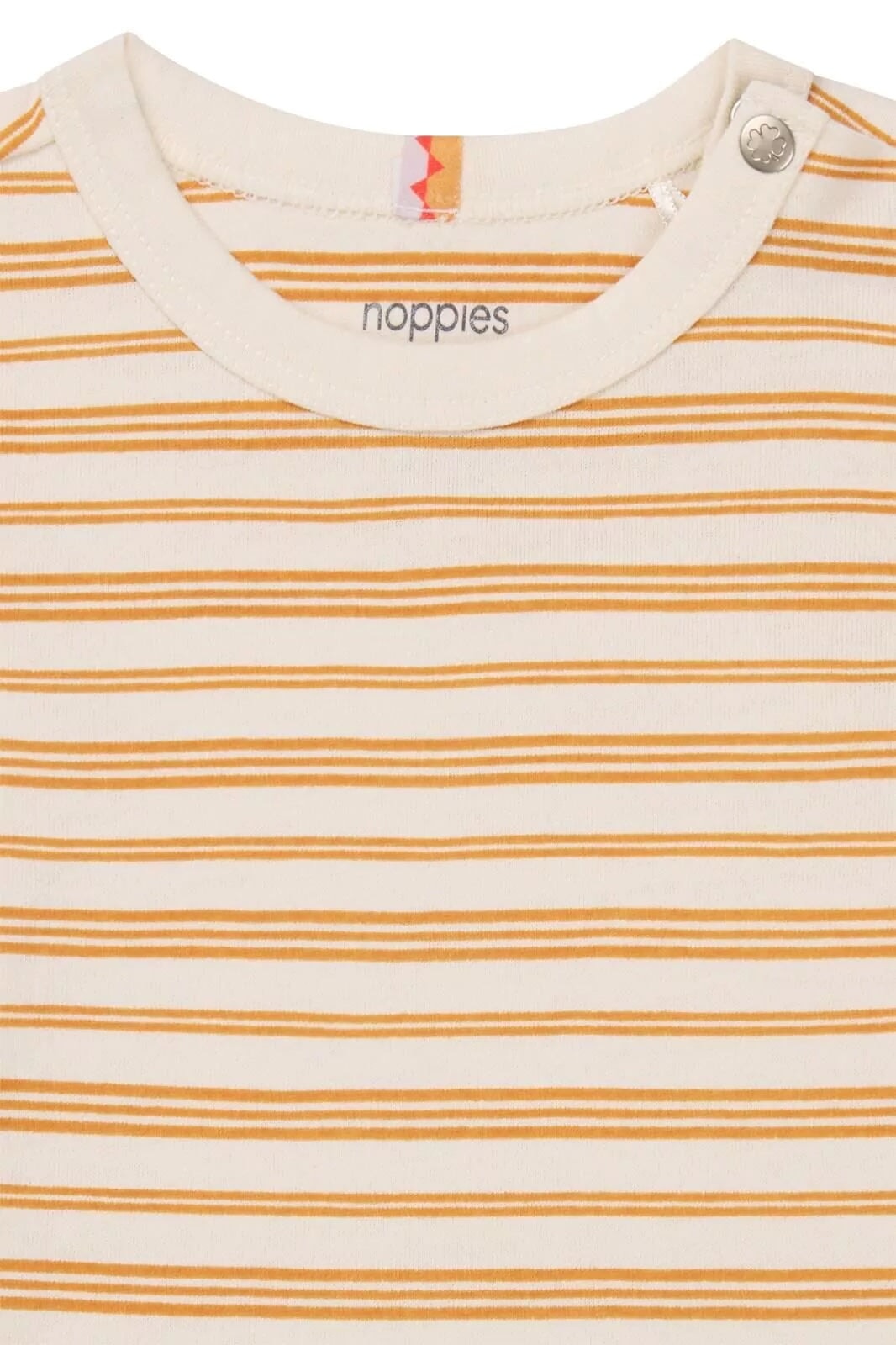 Chandail à manches courtes Oxie ivoire rayé orange Noppies Mlle et Coco