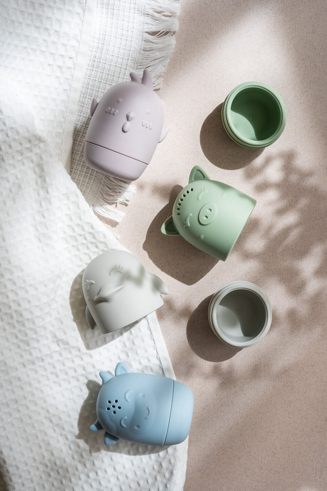 animaux de la ferme jeu de bain pastel Noüka silicone