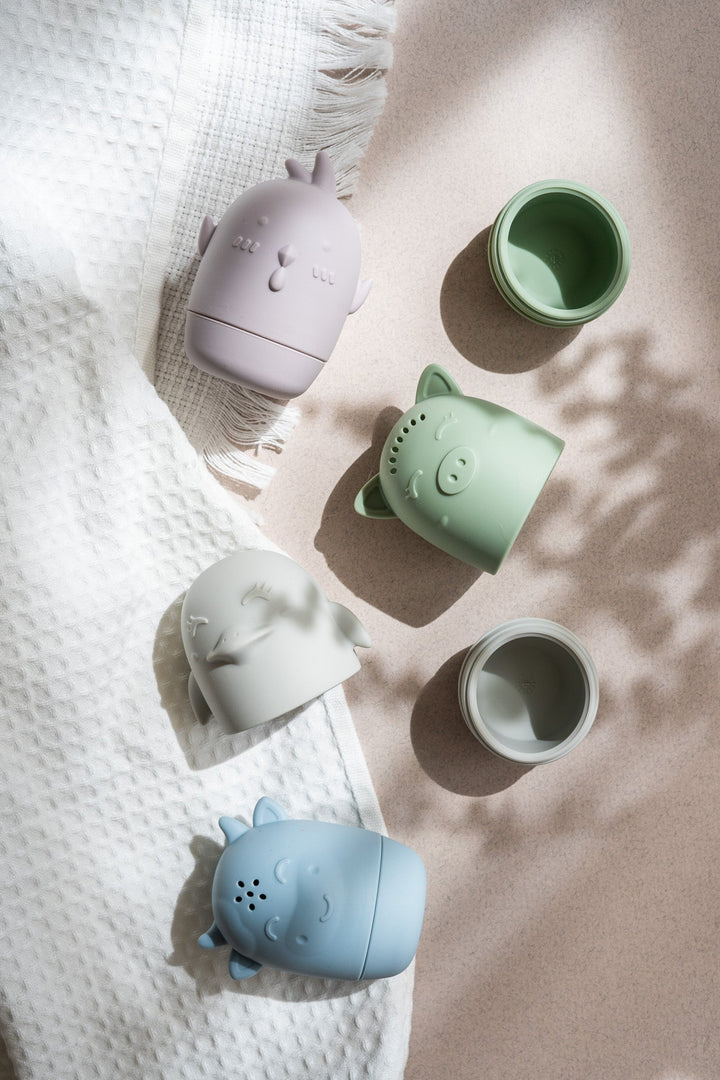 animaux de la ferme jeu de bain pastel Noüka silicone