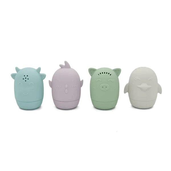animaux de la ferme jeu de bain pastel Noüka silicone