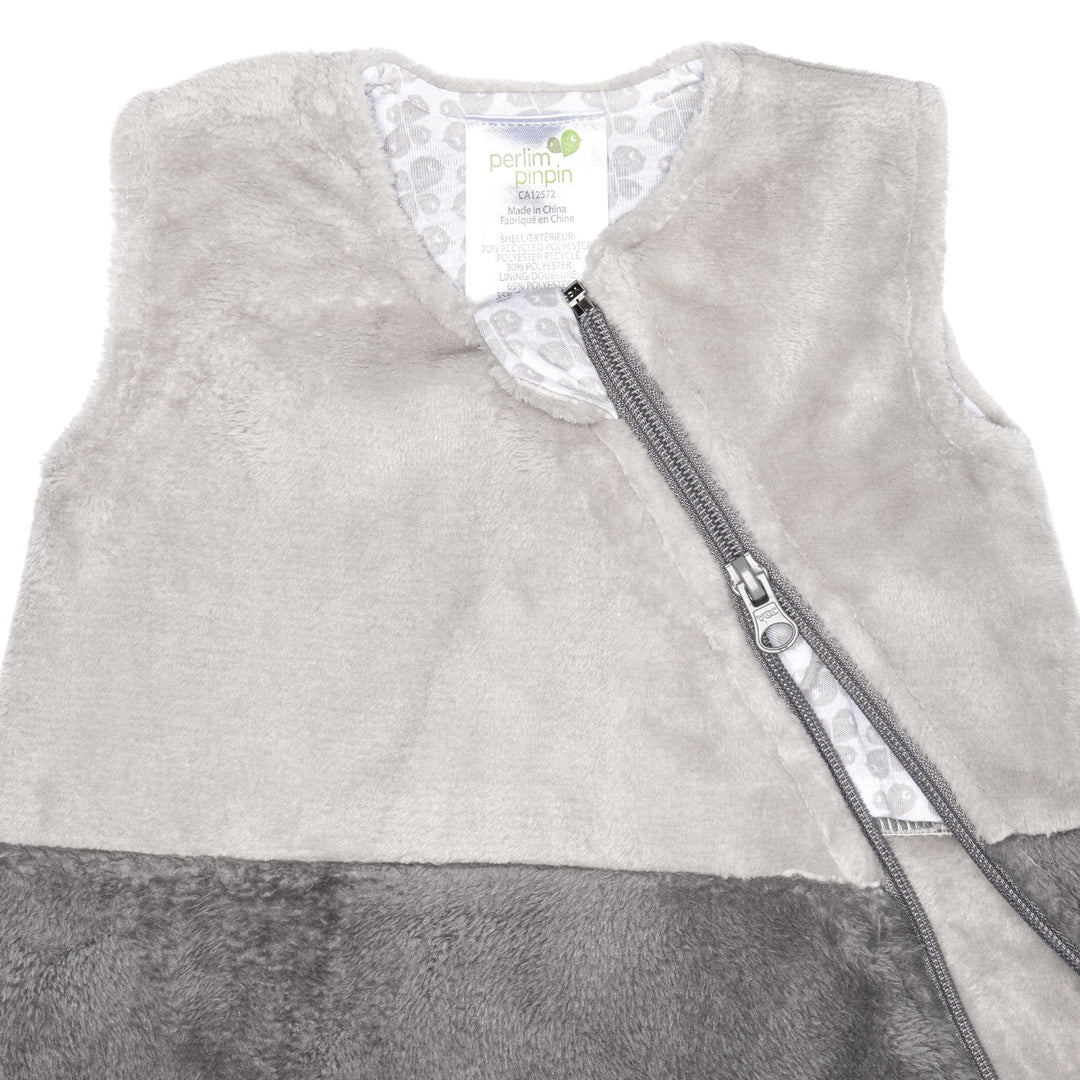 Sac de nuit gris double ton peluche 1.5 tog Perlim Pinpin Mlle et Coco