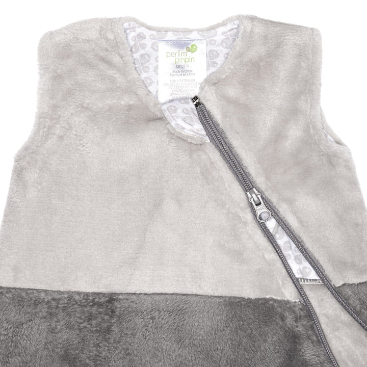 Sac de nuit gris double ton peluche 1.5 tog Perlim Pinpin Mlle et Coco