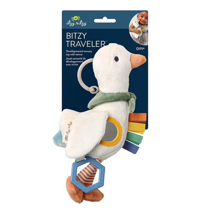 jouet sensoriel oie peluche Itzy Ritzy Mlle et Coco