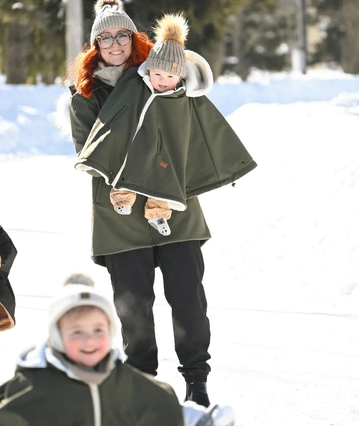 Housse poncho 3 en 1 olive bébé jusqu&