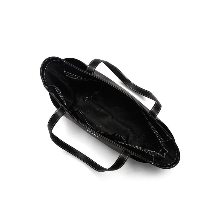 Sac Le Opale - Moyen sac fourre-tout en cuir vegan noir contrasté Lambert Mlle et Coco