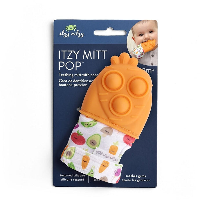 mitaine dentition pop it orange legume itzy ritzy 