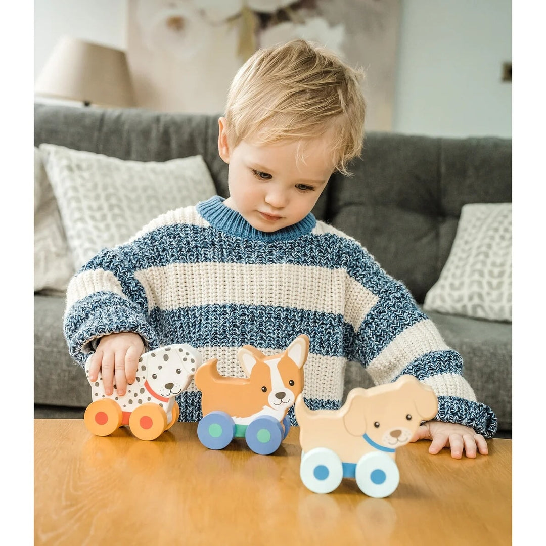 Ensemble de 3 jouet à pousser chiots Orange Tree Toys Mlle et Coco