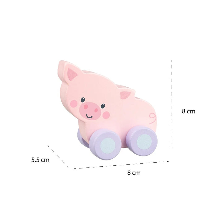 Mon premier jouet à pousser Cochon Orange Tree Toys Mlle et Coco