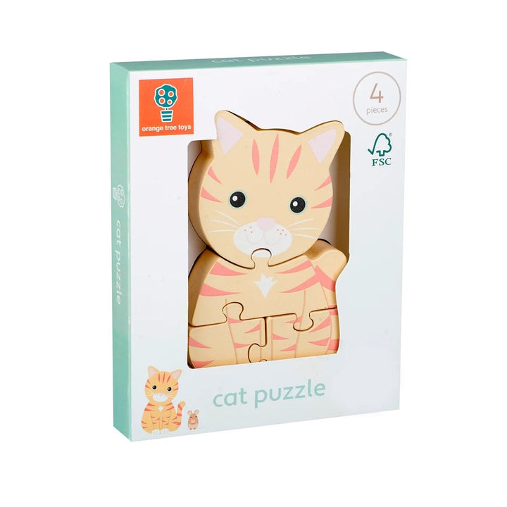 Puzzle mini 4 morceaux chat Orange Tree Toys Mlle et Coco