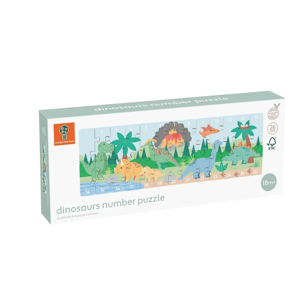 Puzzle chiffres sur les dinosaures Orange Tree Toys Mlle et Coco