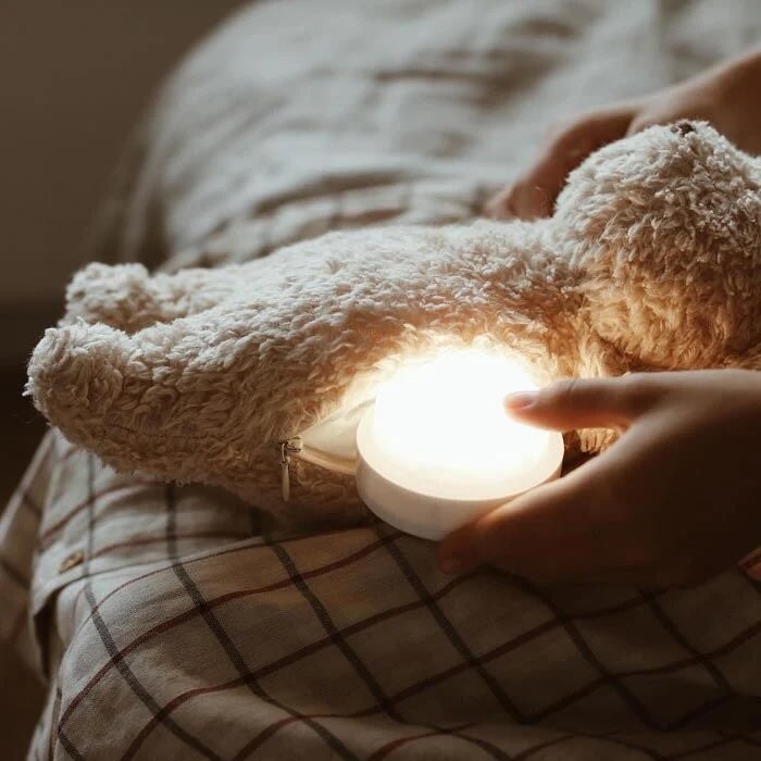 Ours Rose Lampe Bay sleep aid 8 en 1 Organic Moonie Mlle et Coco