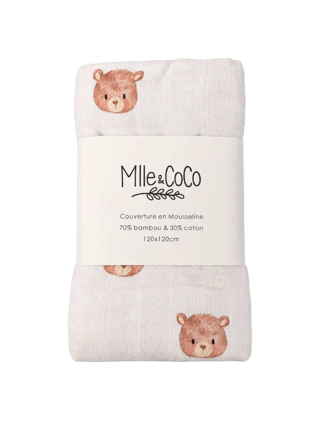 Couverture en mousseline Ourson Mlle et Coco