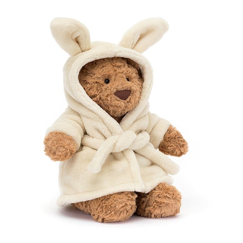 ourson Bartholomew robe de chambre Peluche Jellycat toutou