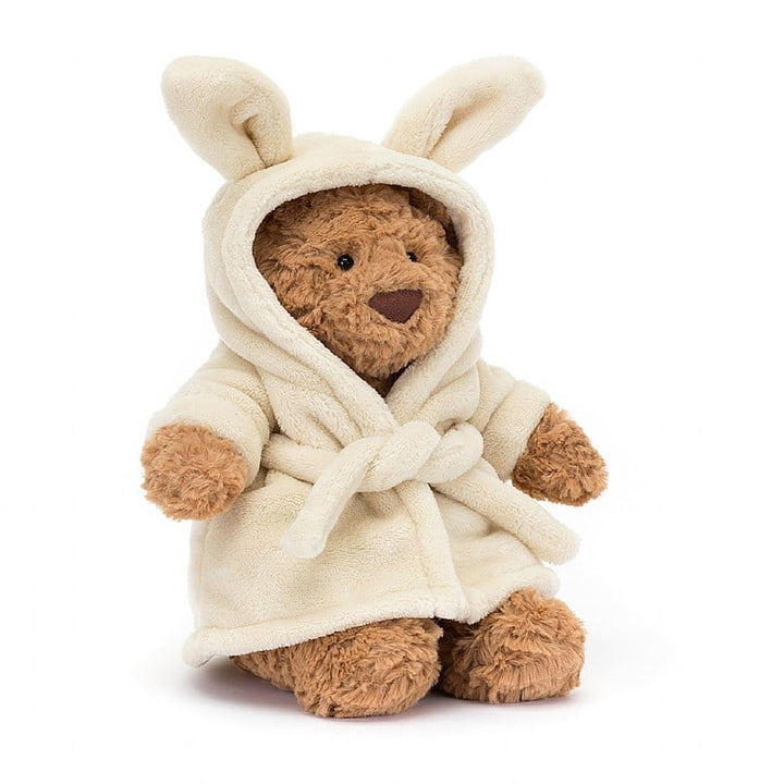 ourson Bartholomew robe de chambre Peluche Jellycat toutou