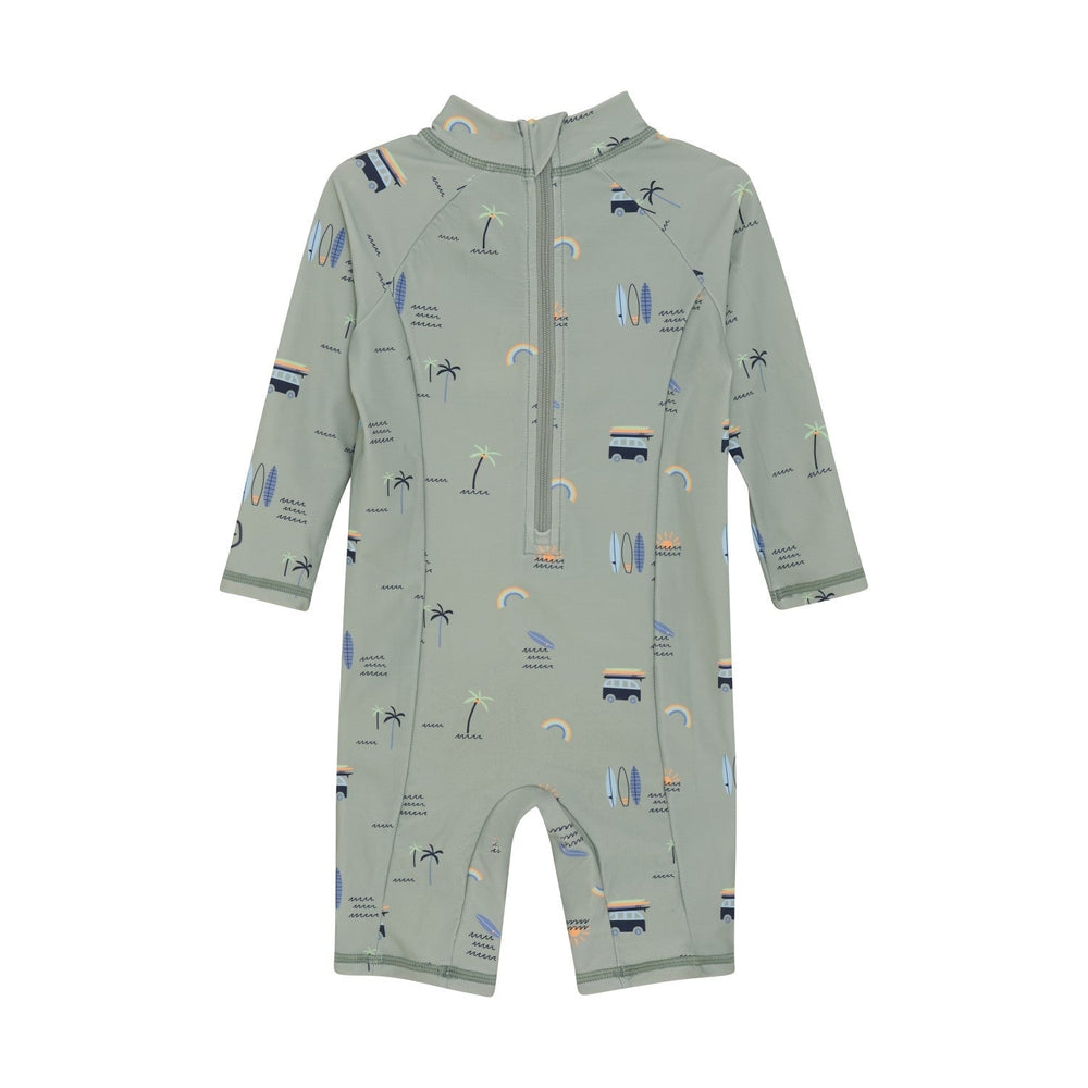 maillot de bain une-pièce color kids sauge planche pagaie