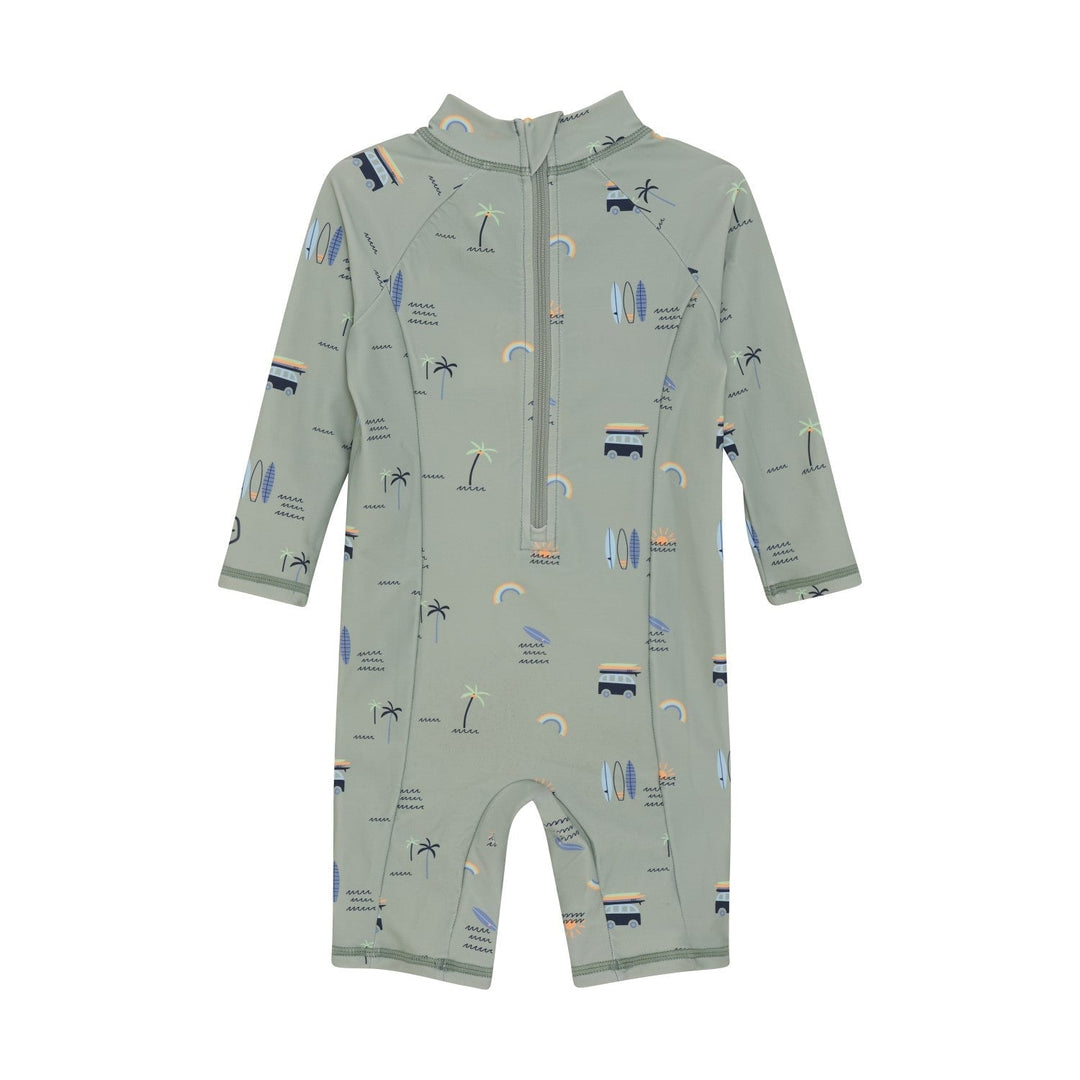 maillot de bain une-pièce color kids sauge planche pagaie