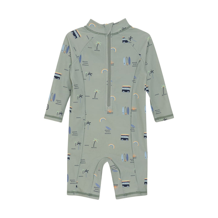 maillot de bain une-pièce color kids sauge planche pagaie