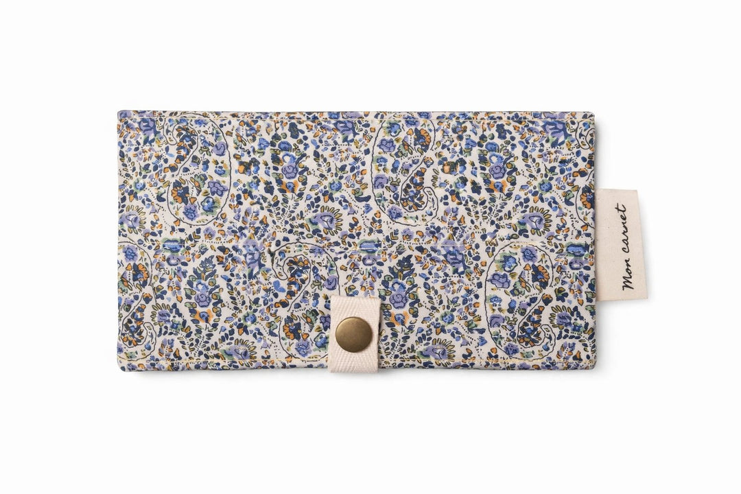Carnet de santé / passeport - Sauge &amp; co Accessoires parents Sauge &amp; co Paisley bleu mauve 