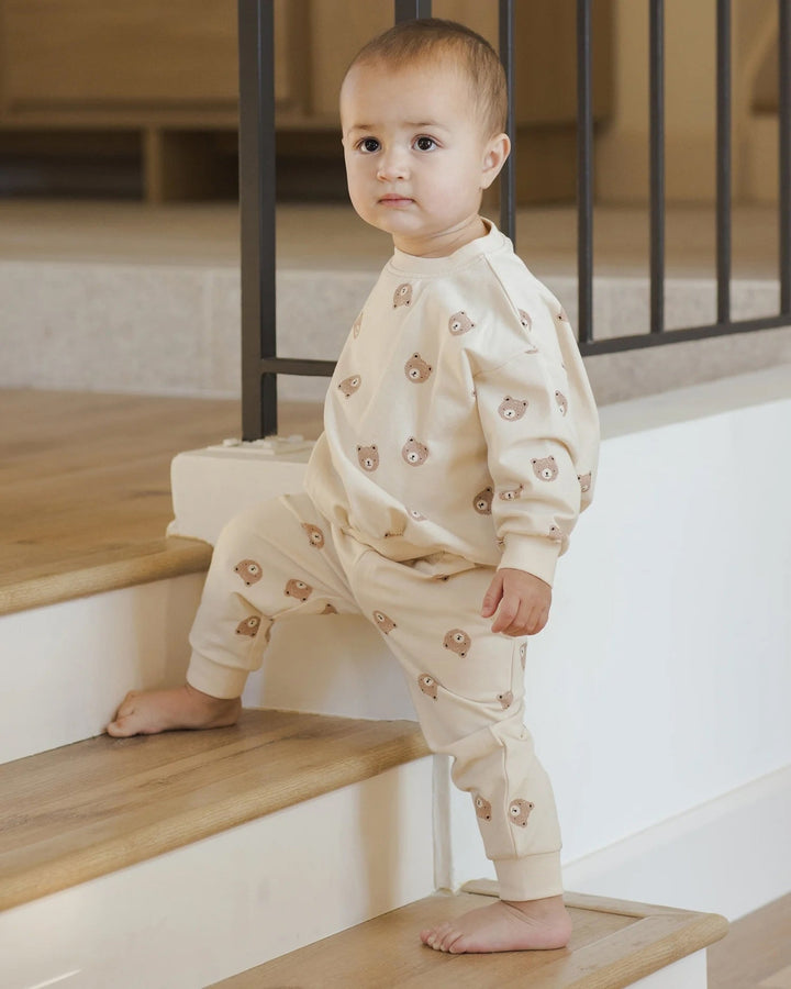 Pantalon de survêtement décontracté Ours brun Quincy Mae Mlle et Coco