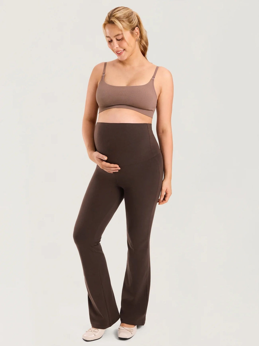 pantalon coton maternité clay brown Momanda Mllet Coco