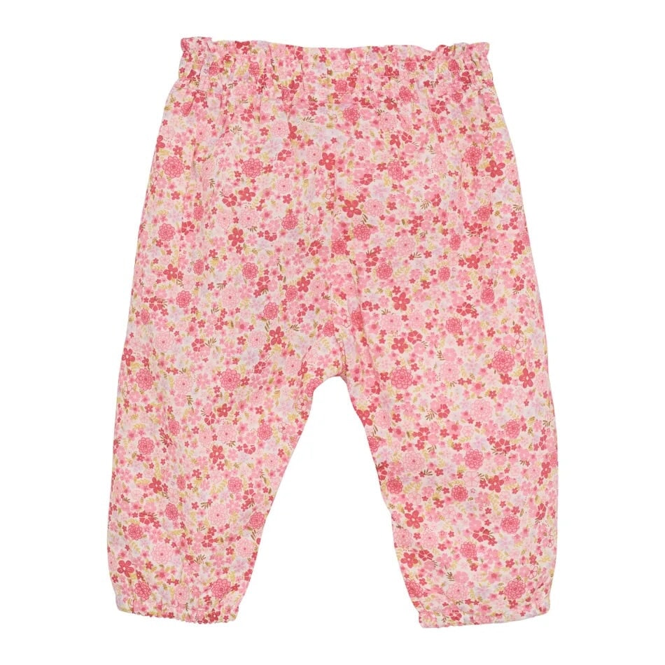 pantalon minymo taille élastique floral rose 113499