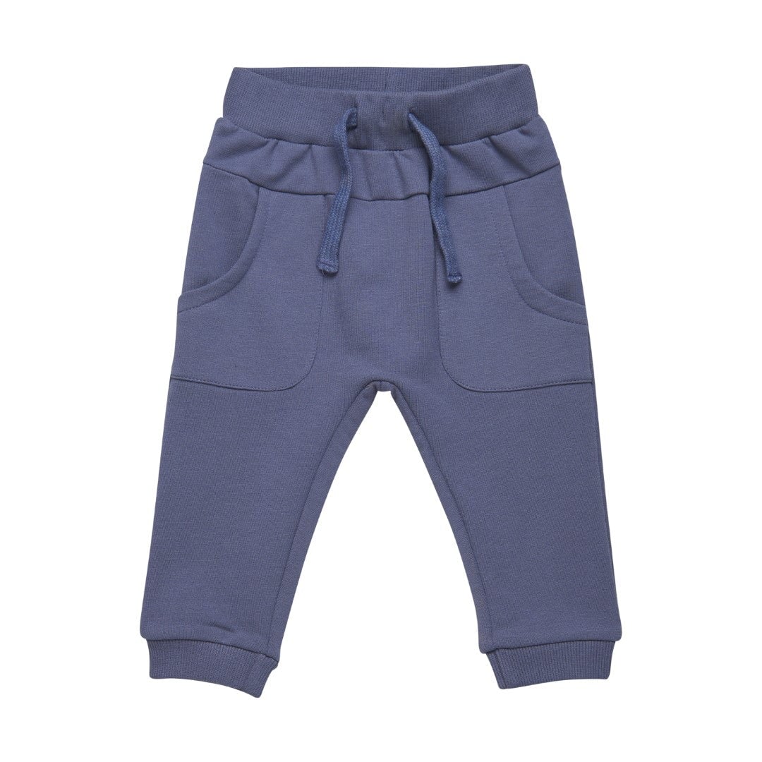 pantalon jogging bleu en-fant taille élastique poche cordon 