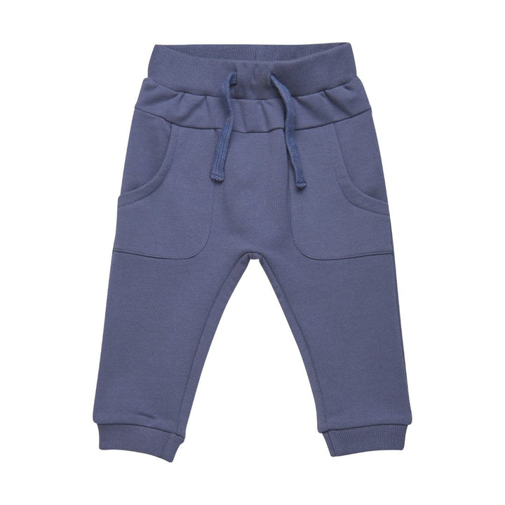pantalon jogging bleu en-fant taille élastique poche cordon 