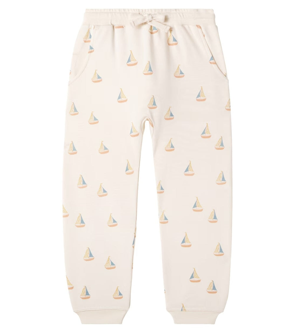 Pantalon jogging crème et voiliers Rylee + cru Mlle et Coco