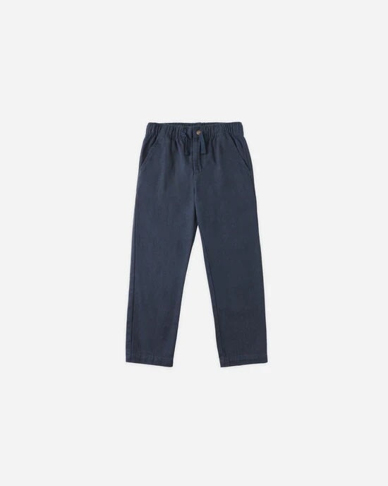 Pantalon taille élastique coton marine Rylee + Cru Mlle et Coco