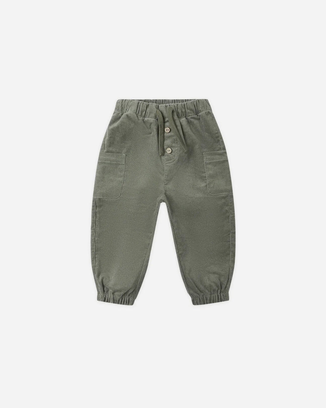 Pantalon cargo velours côtelé vert forêt Quincy Mae Mlle et Coco
