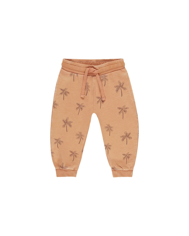 pantalon orange brulé motif palmier Rylee + Cru Mlle Coco